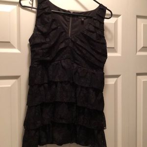 Black lace ruffle top